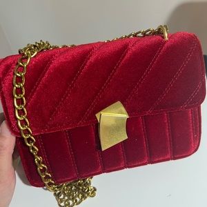Vintage velvet leather purse